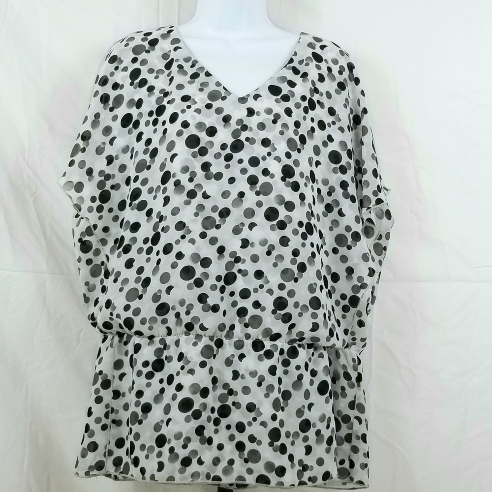 Jessica London Flowy Polka Dot Top